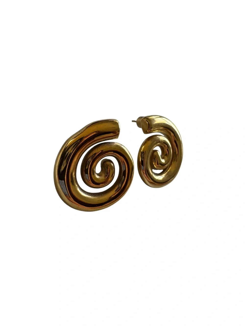 Gold Spiral Stud Earrings